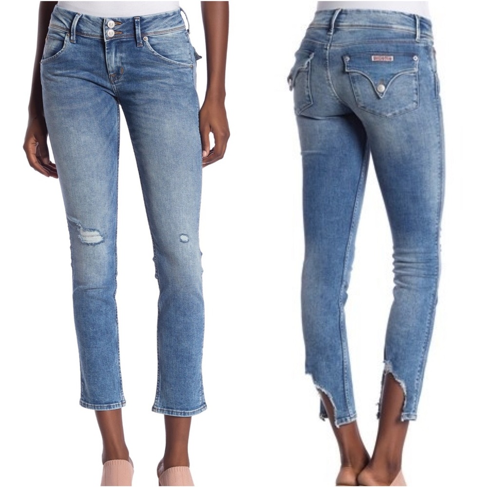HUDSON Jeans Collin Destroyed Hem Skinny Jeans